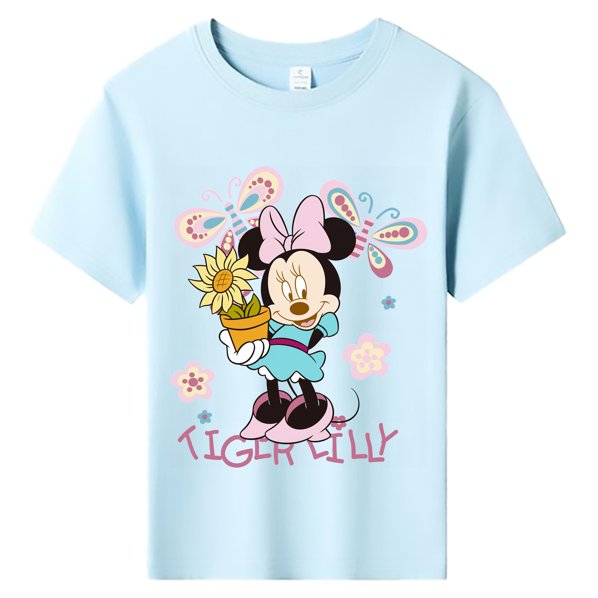 （画像用） ミッキーマウス Mickey Mouse 綿100％キッズTシャツ（フロントプリント）